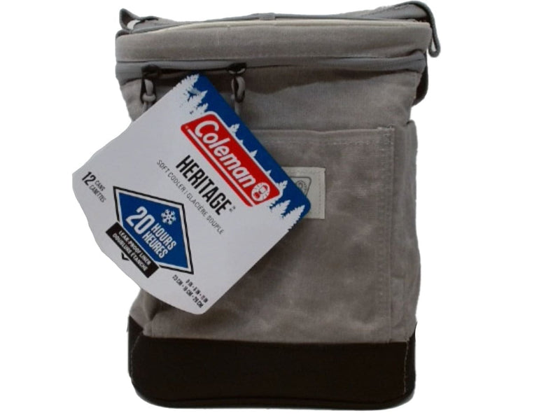 Soft Cooler 9" x 6" x 11" Grey 12 Cans Heritage Coleman