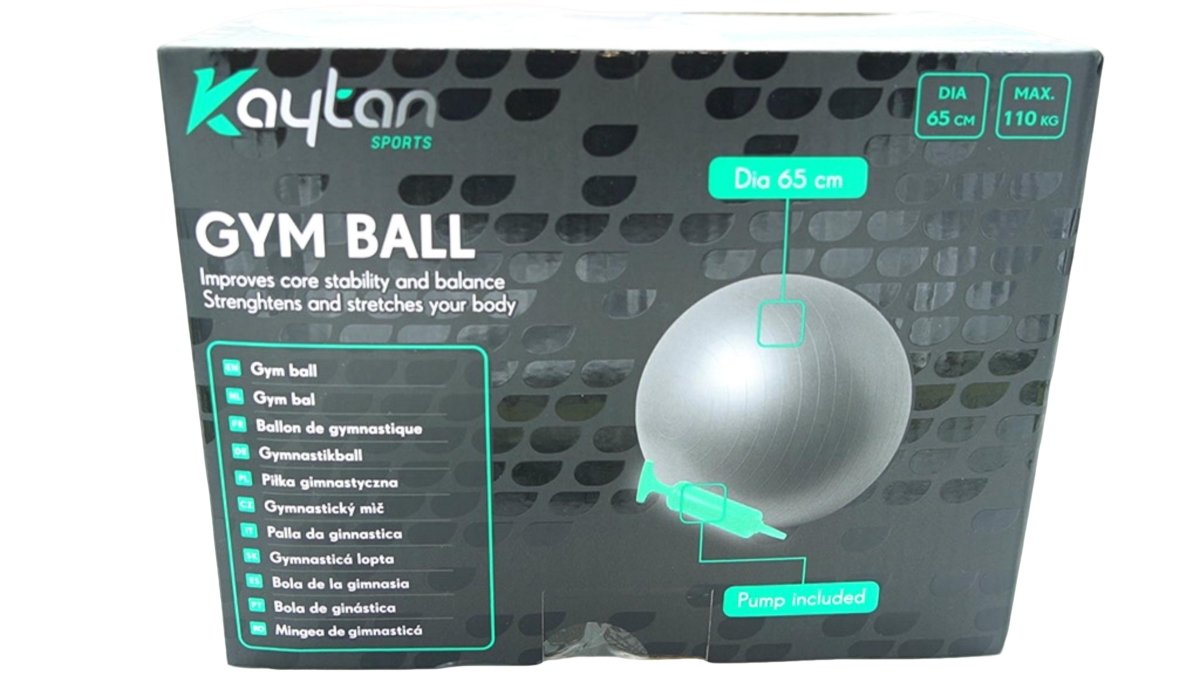 65cm Exercise Yoga Ball with Pump - Kaytan Sports - Brantford Surplus