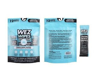 Wez Wipes Coastal Bergamot Body Wipes 12-Pack