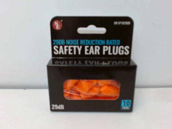 Safety Ear Plugs 29db NRR 10prs.