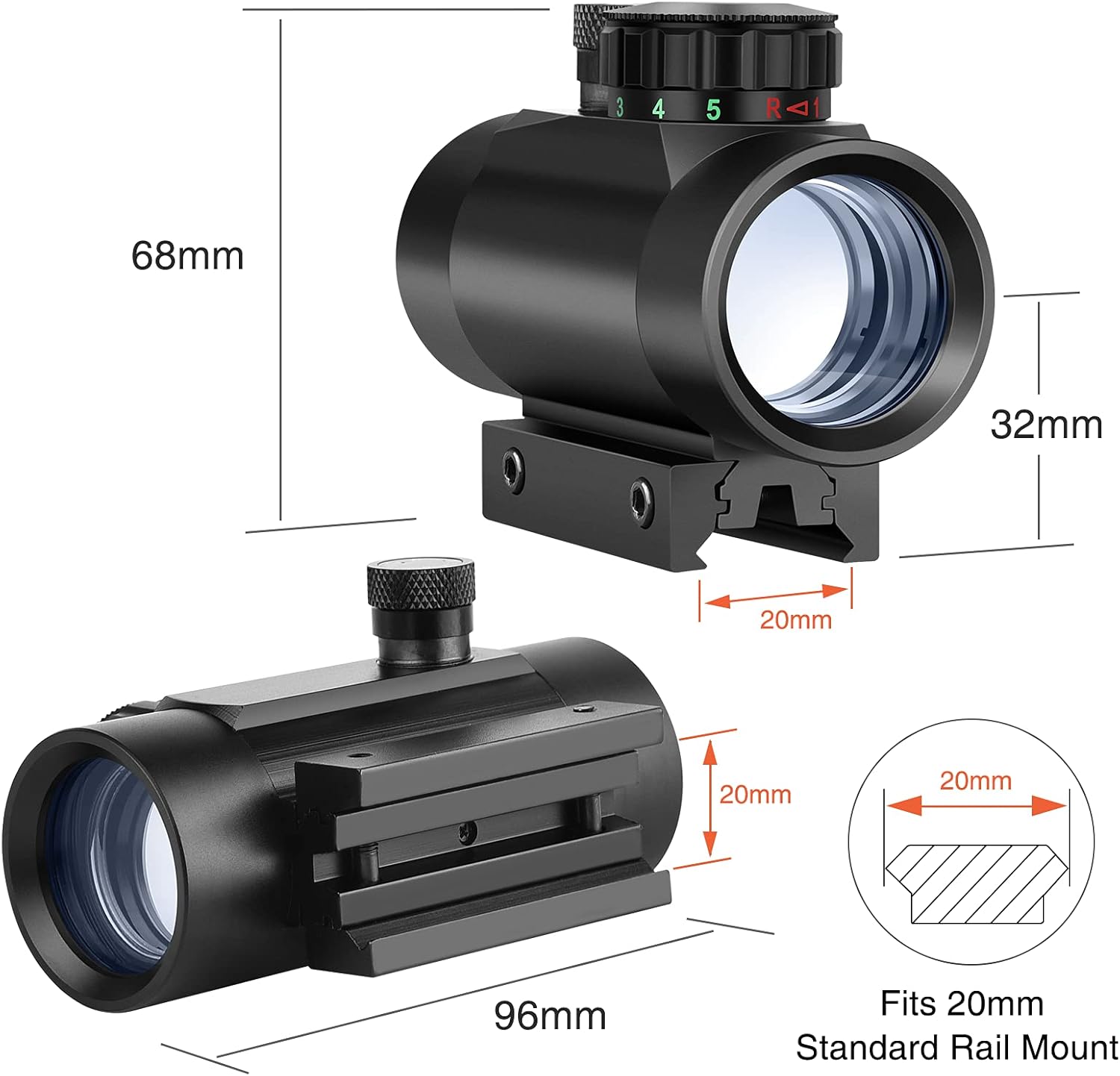 EZshoot Red Green Dot Sight Tactical Scope