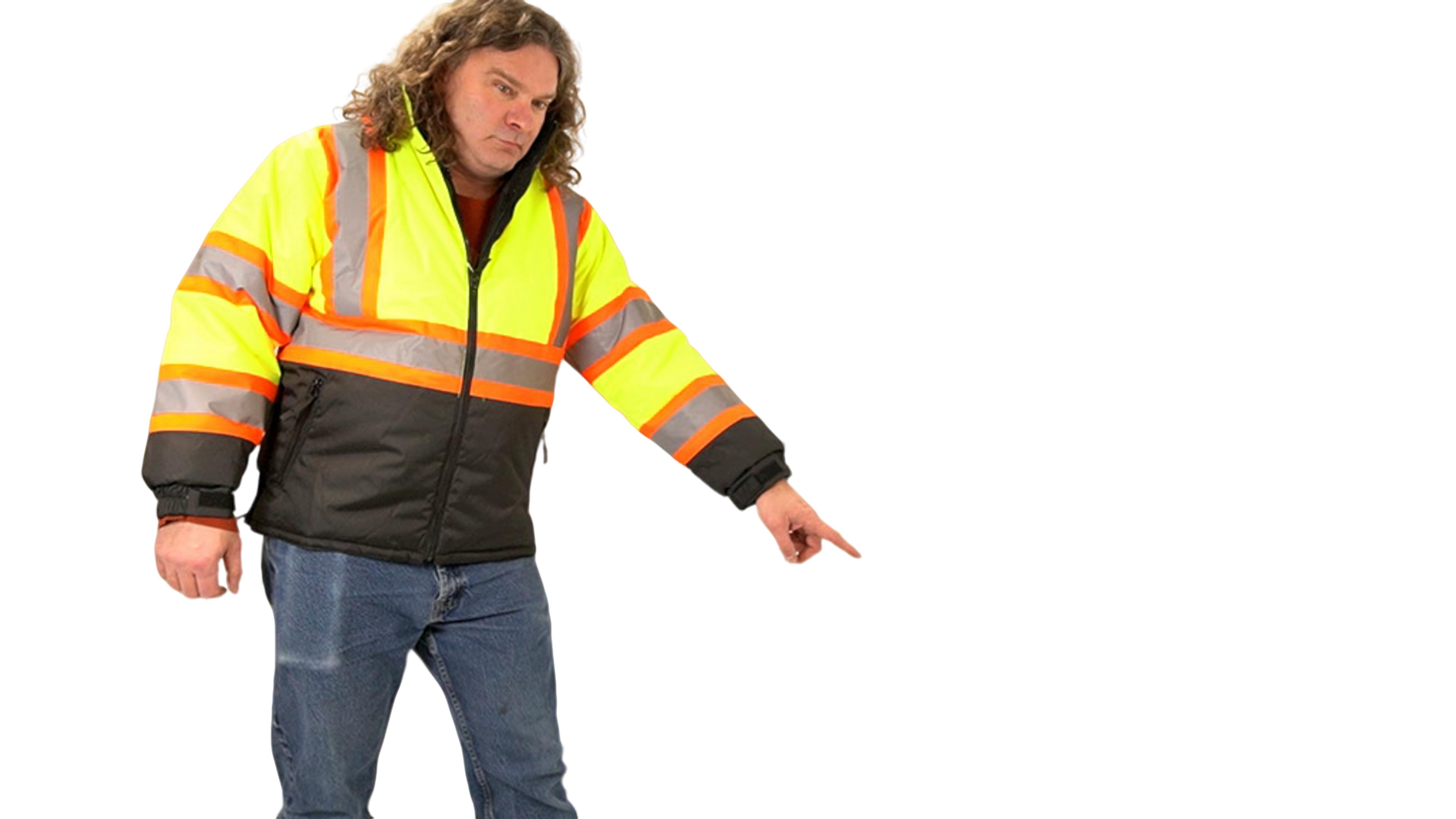 Bedrok Reversible High Visibility Jacket - Black Yellow Medium