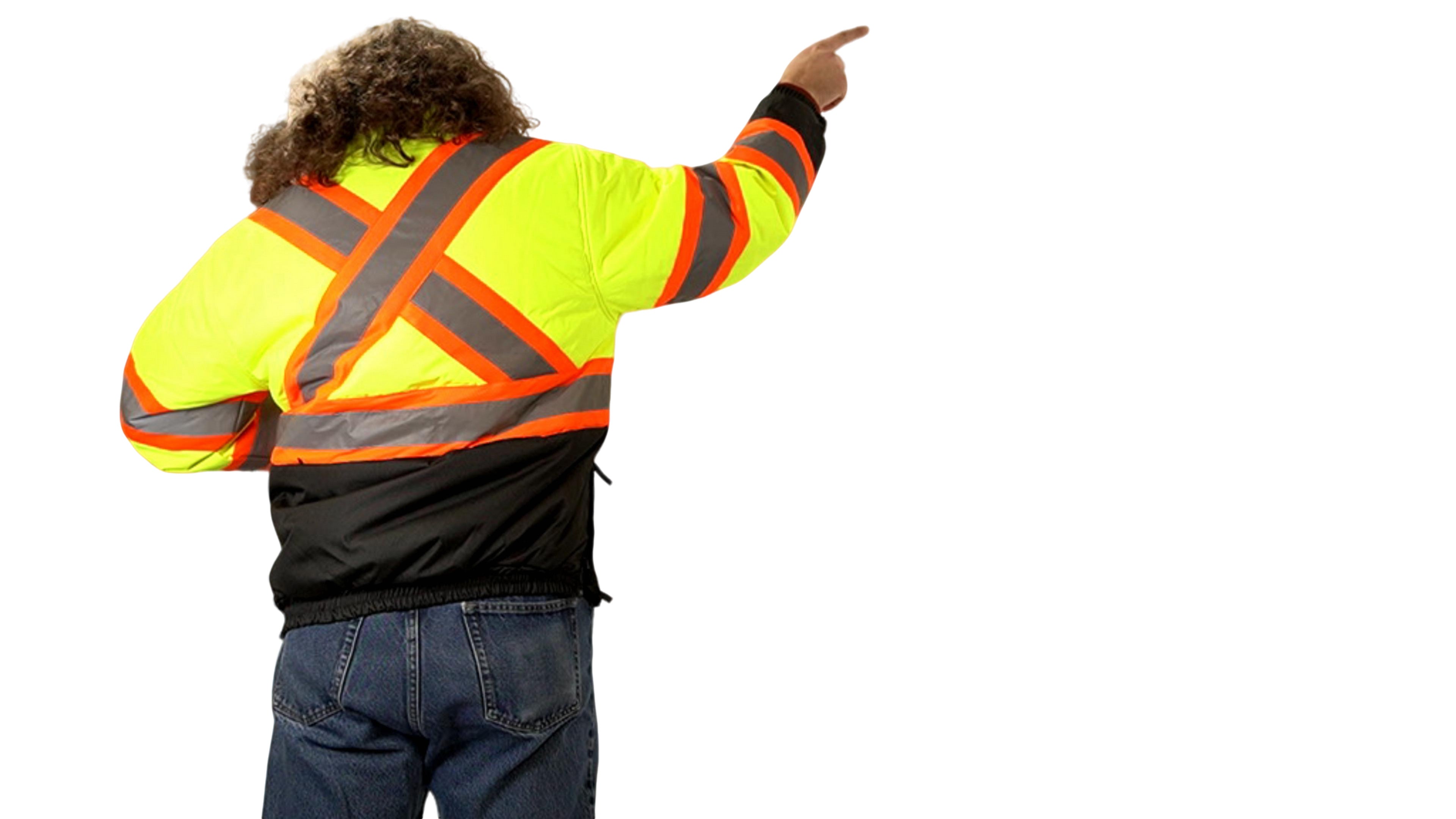 Bedrok Reversible High Visibility Jacket - Black Yellow Medium