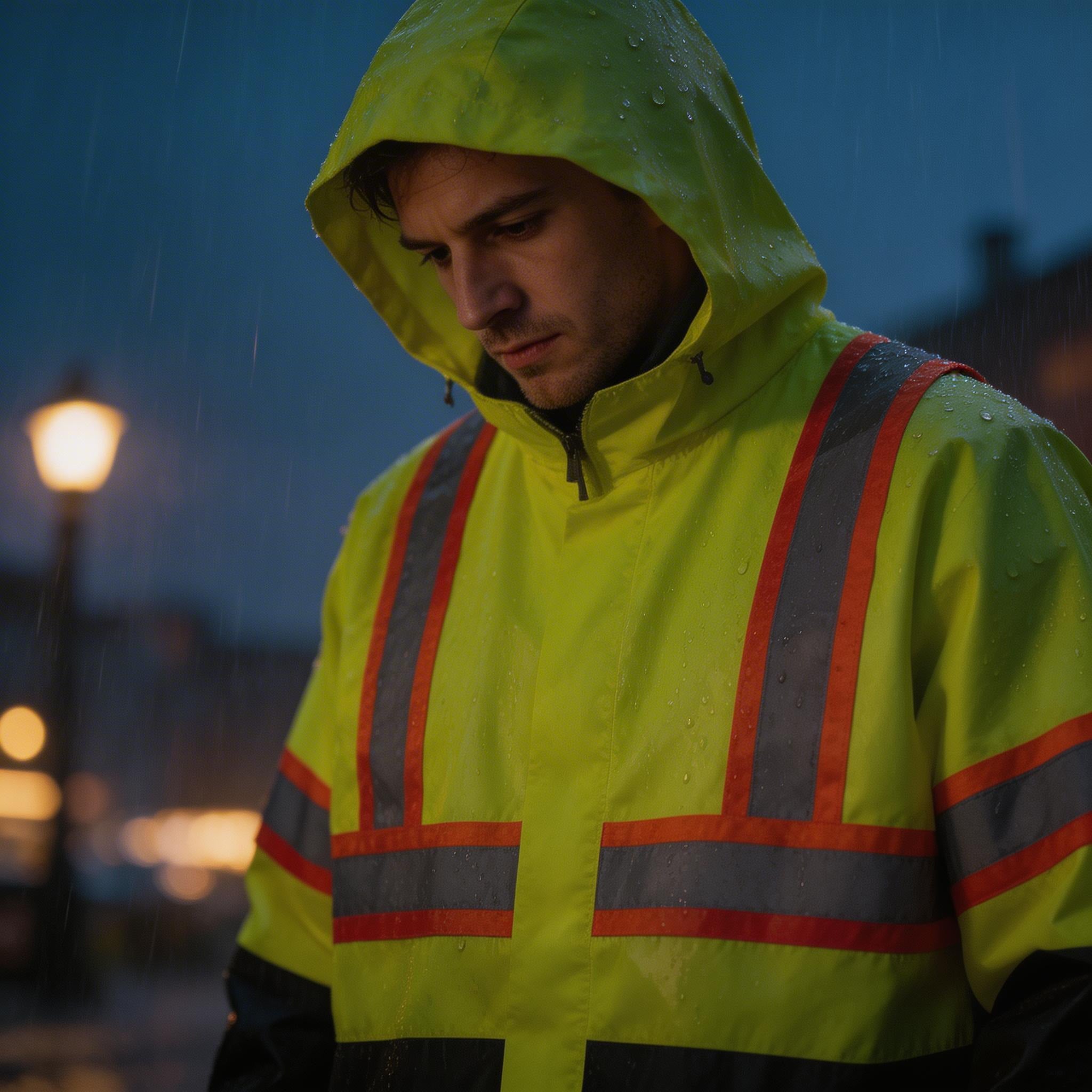 Hi-Vis Safety Rain Coat XL - Sturrdi High-Visibility Jacket