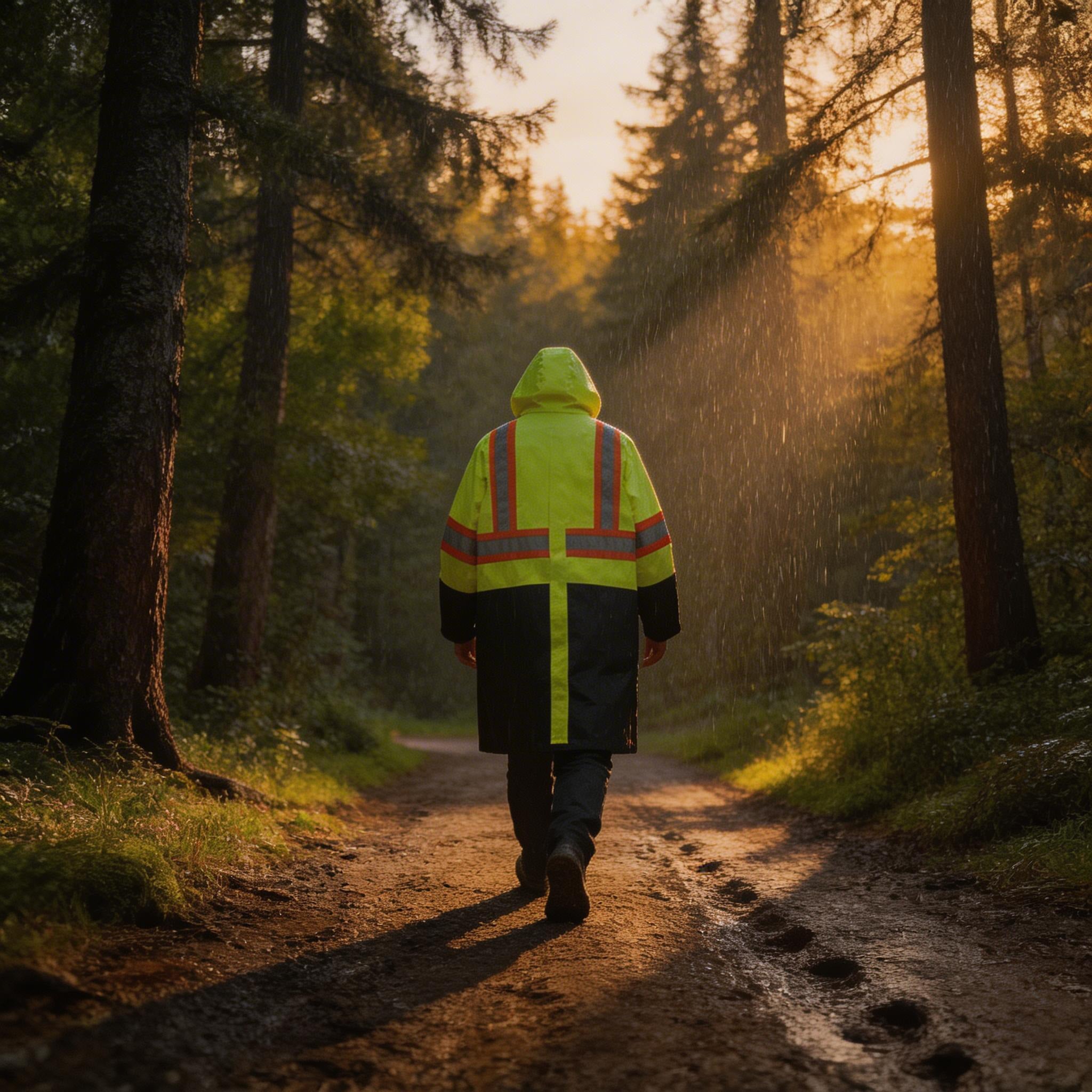 Sturrdi Hi-Vis Safety Rain Coat Large Yellow