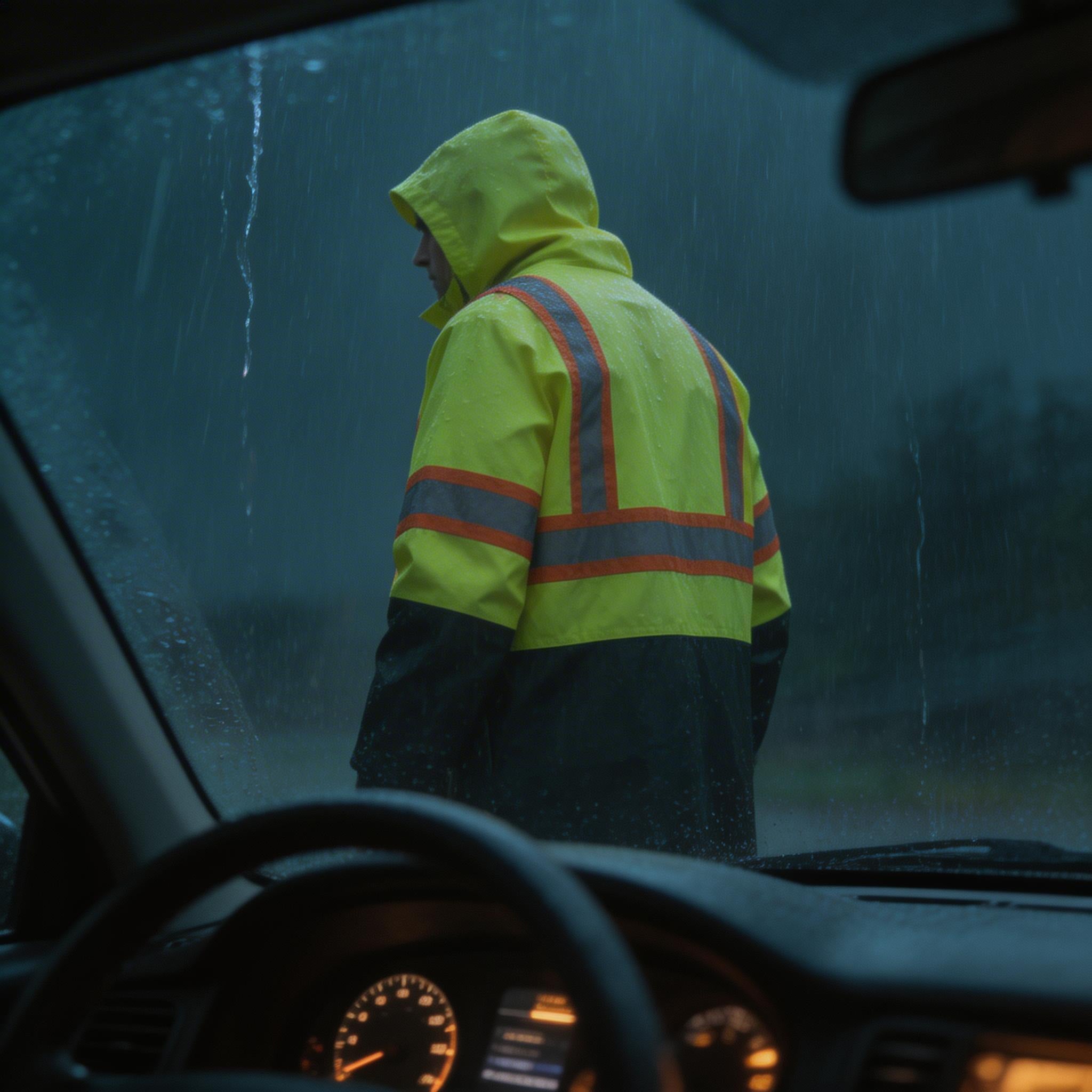 Hi-Vis Safety Rain Coat XL - Sturrdi High-Visibility Jacket