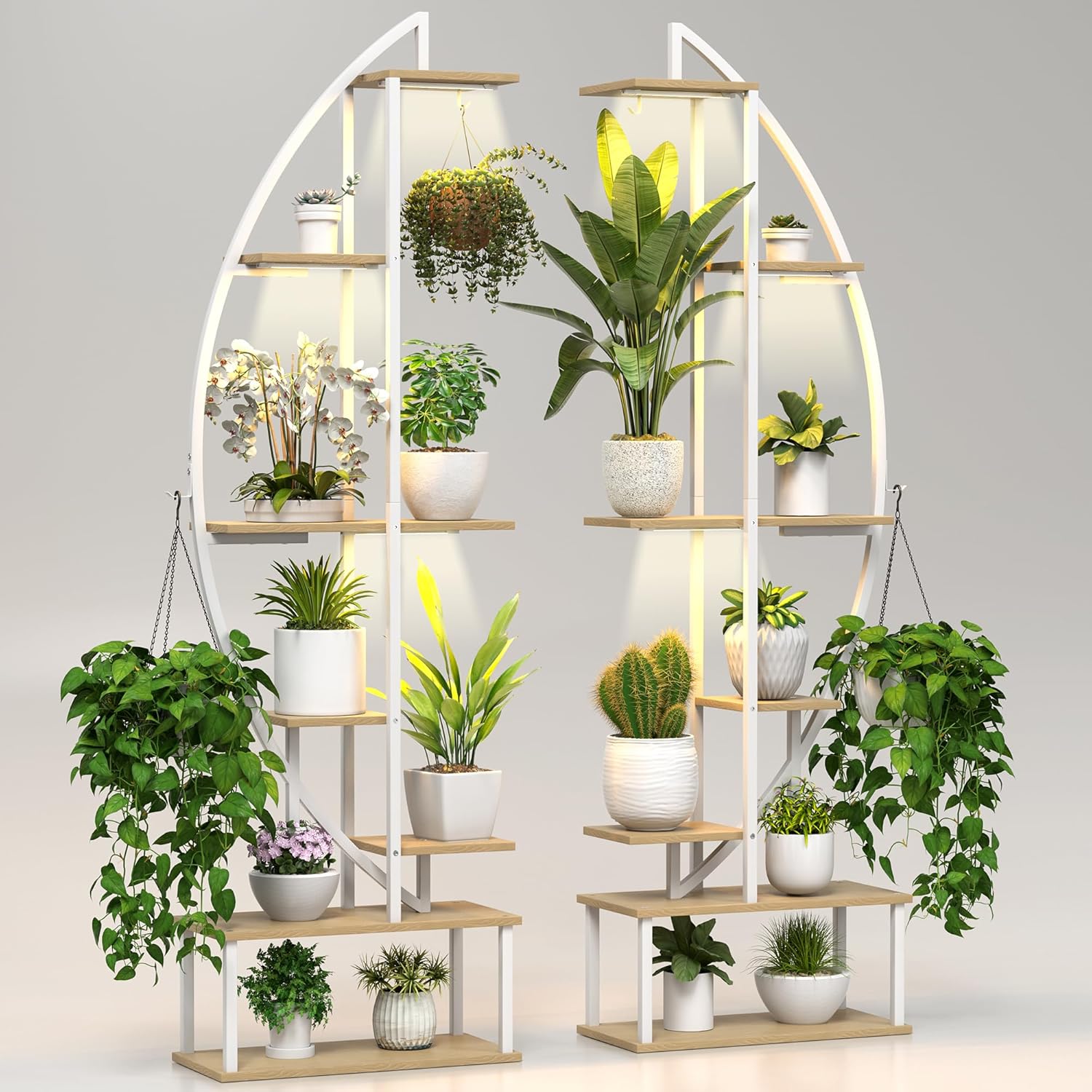 Blazpath 7-Tier Plant Stand with Grow Lights Set