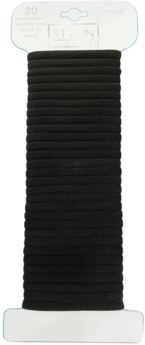 Stylin' Black Hair Elastics 40-Pack