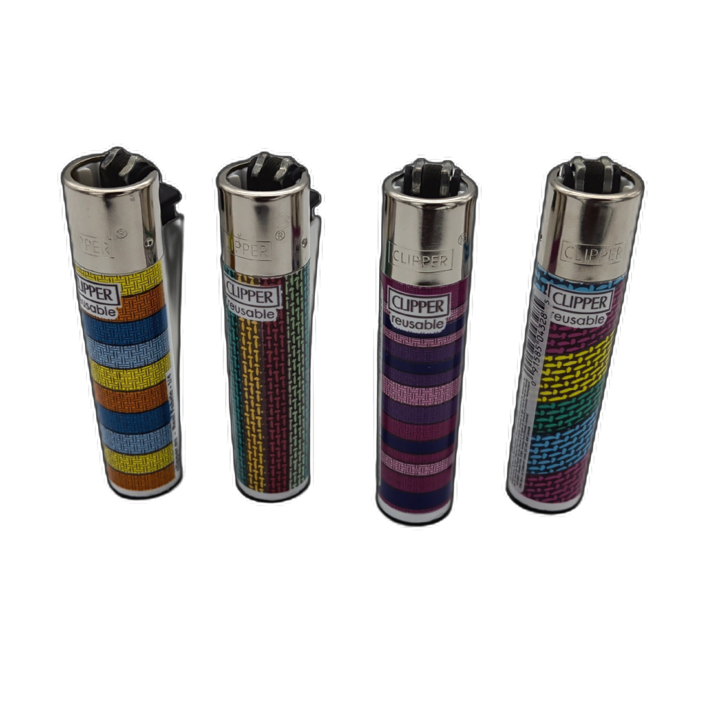 Clipper reusable refillable lighter in assorted fabric designs