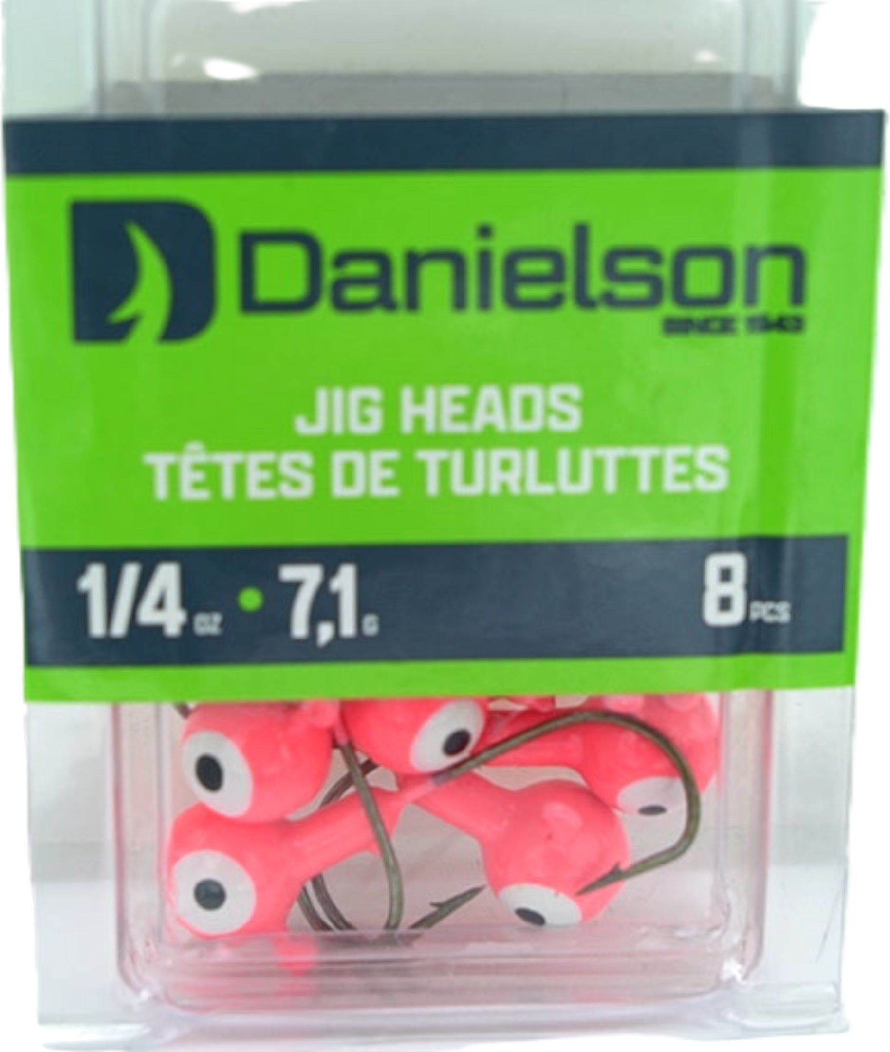 Danielson Pink Eye Ball Head Jig Heads 1/4oz 8pk