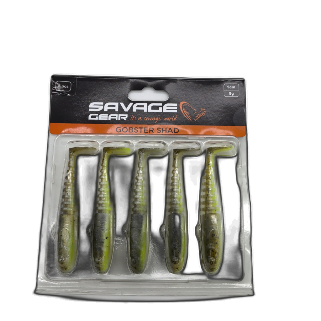 Savage Gear Gobster Shad 5pk 9cm Green Pearl Yellow