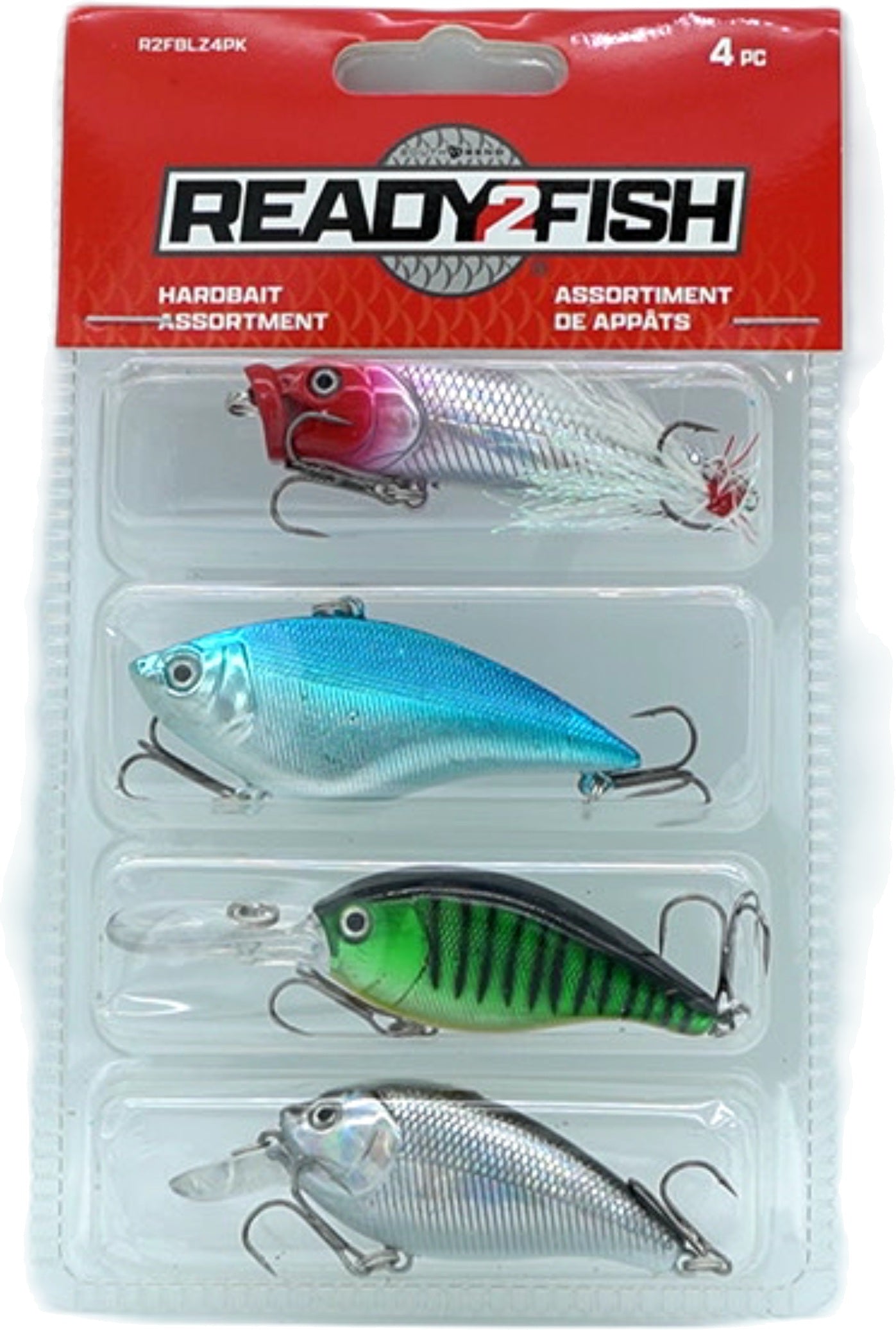 Ready2Fish Hardbait Fishing Lure Set - 4 Piece Assortment