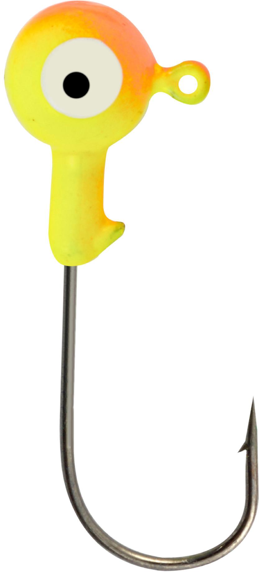 Danielson Double Eye Jig Heads 1/16oz Chartreuse Orange 10pk