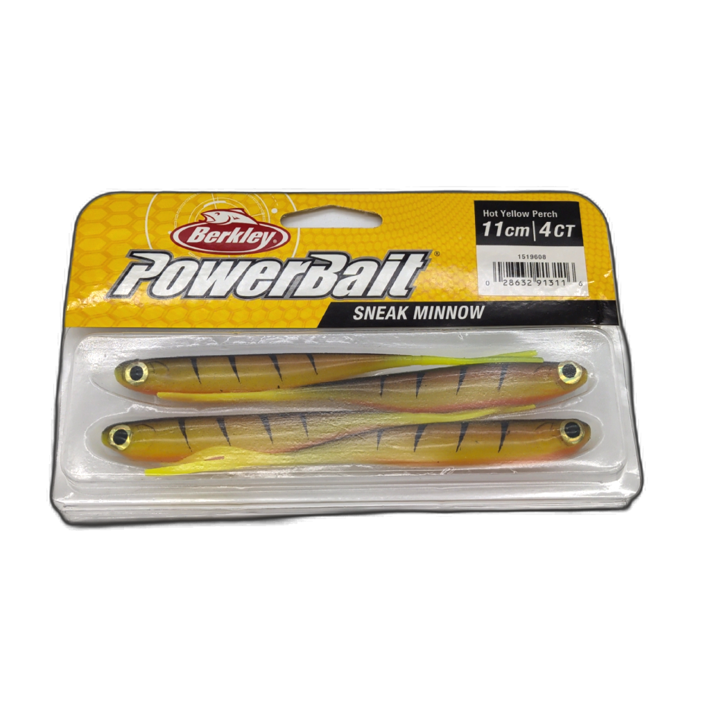 Berkley PowerBait Sneak Minnow 11cm 4pk Hot Yellow Perch