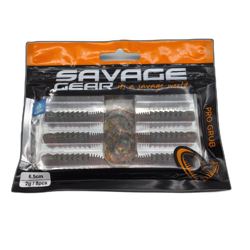 Savage Gear Pro Grub 6.5cm 8pk Green Pumpkin