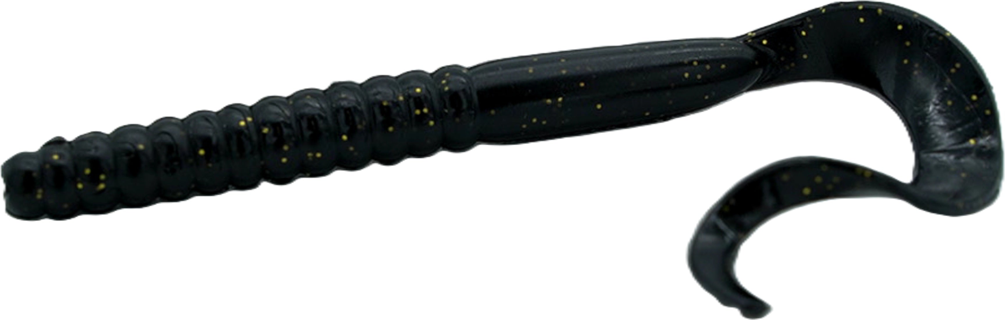 Matzuo 7" Ribbon Tail Worms Black Gold Flake 10pk