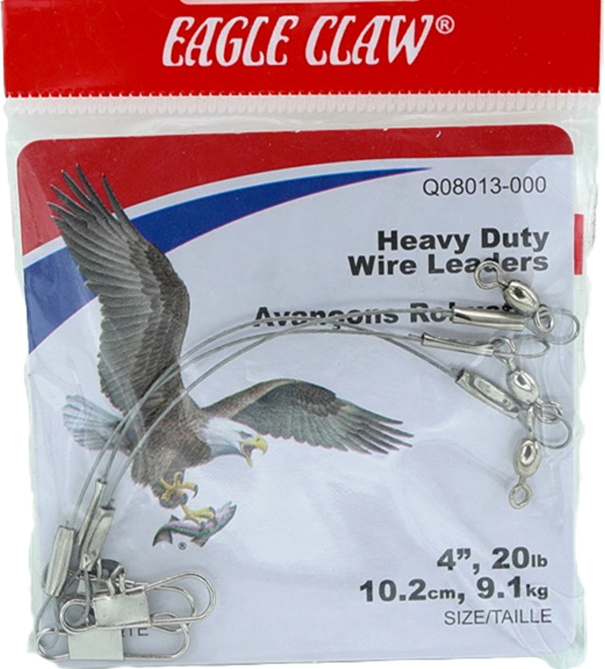 Eagle Claw Heavy Duty Wire Leaders 20lb 4" 3pk