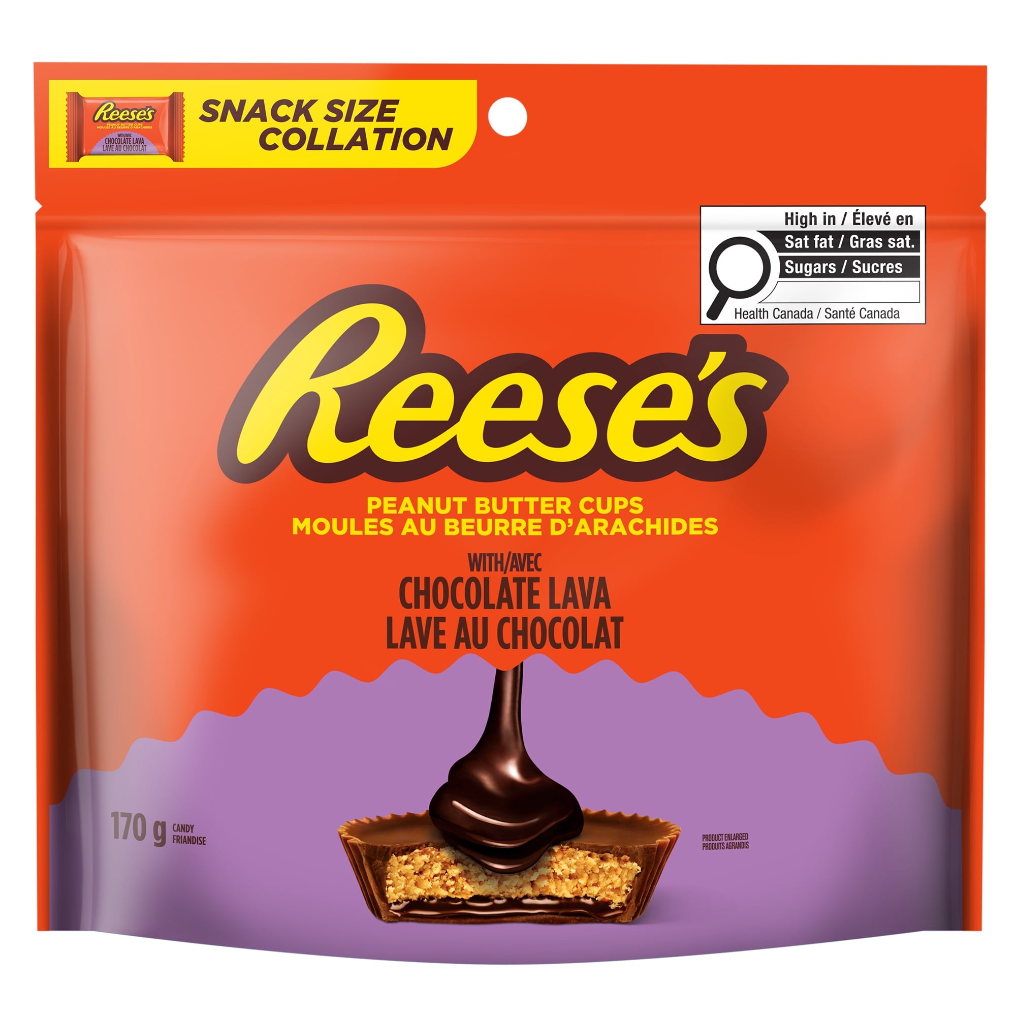 Reese's chocolate lava peanut butter cups ā detail