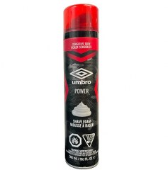 Can of Umbro Power sensitive-skin shaving foam
