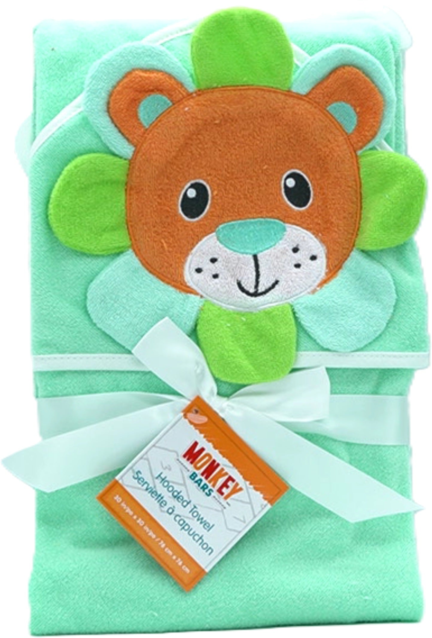 Hooded Towel 30" Green Lion Monkey Bars