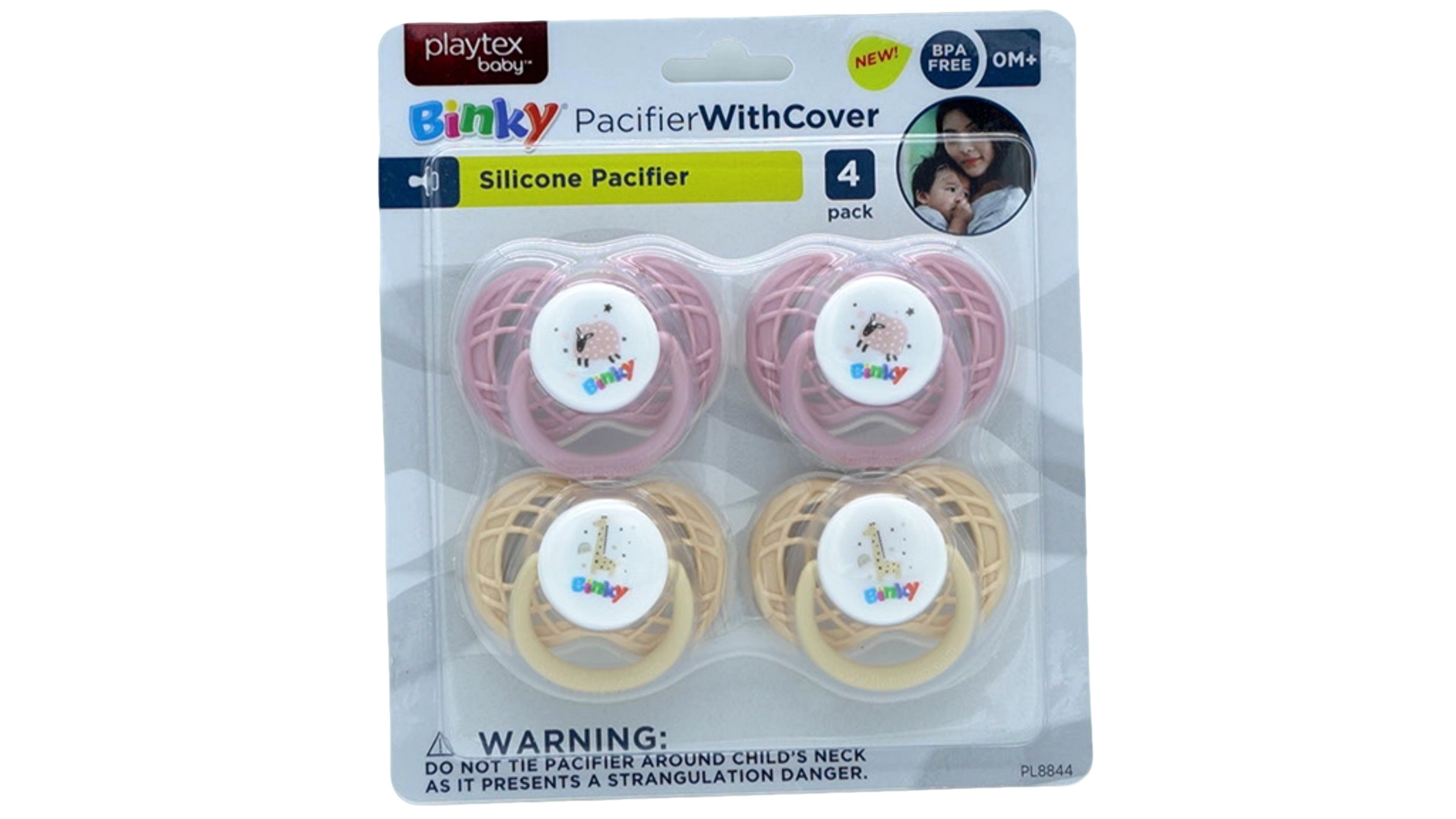 Playtex Baby Silicone Pacifier 4-Pack with Covers