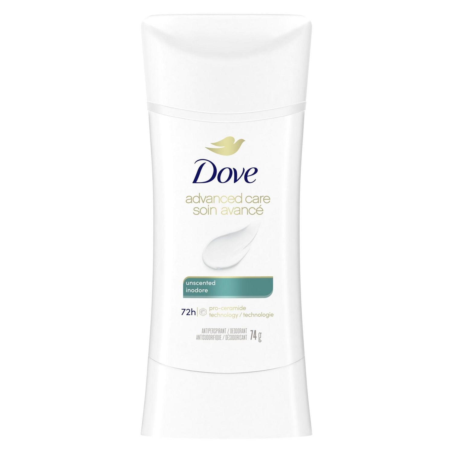 Dove Advanced Care Unscented Deodorant 74g