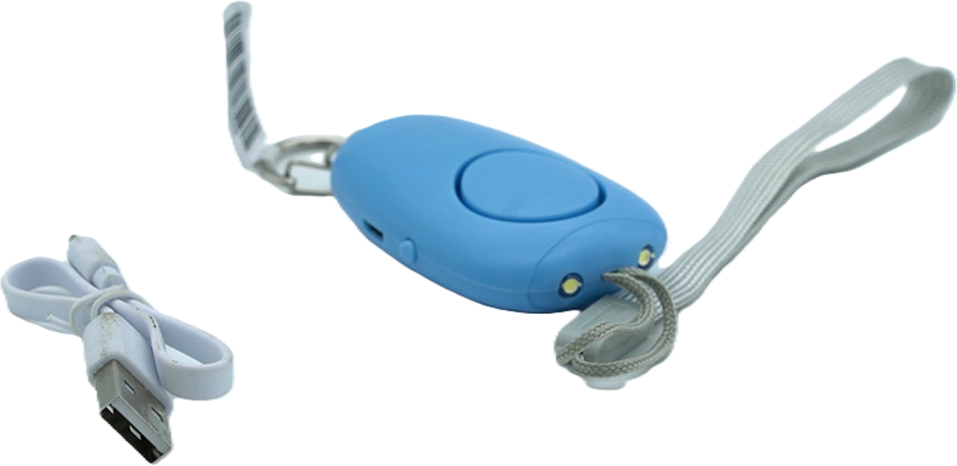 Keychain with LED Lights, Alarm & Charging Cable