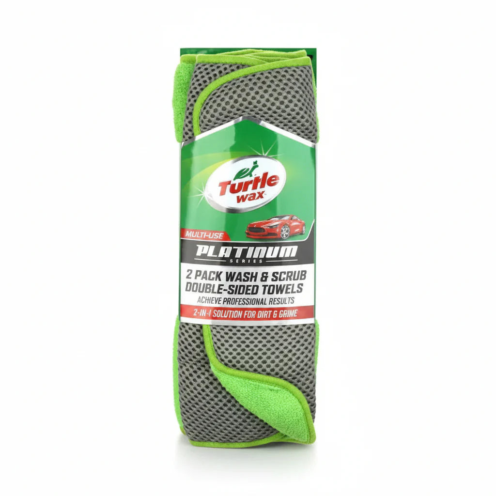 Turtle Wax Double-Sided Wash & Scrub Towels 2-Pack