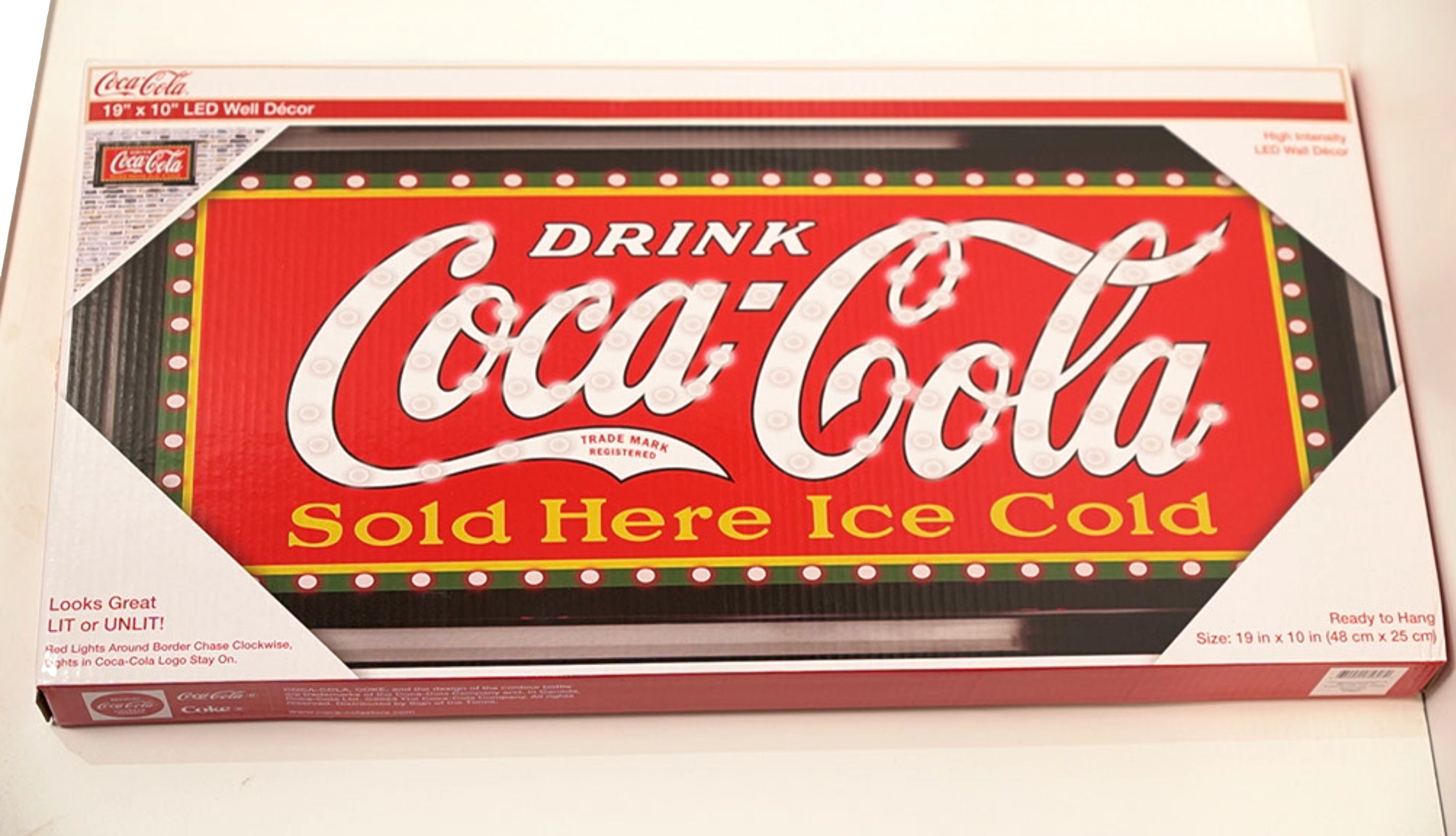 Coca Cola LED Sign 19x10 Inch Drink Display
