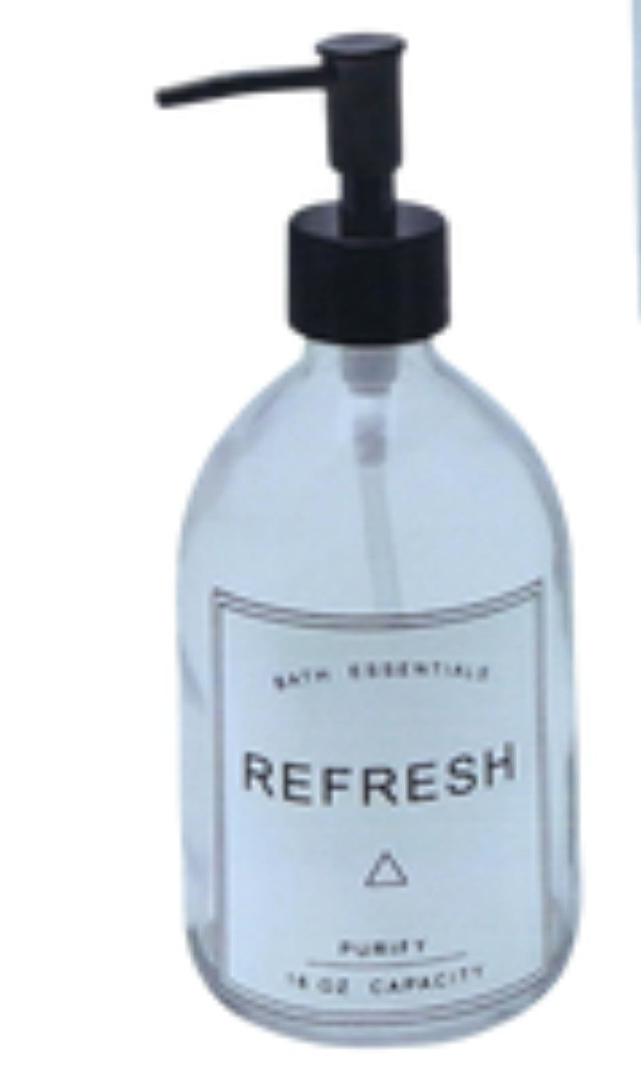 Printed Glass Soap Dispenser Pump Bottle 16oz 470ml