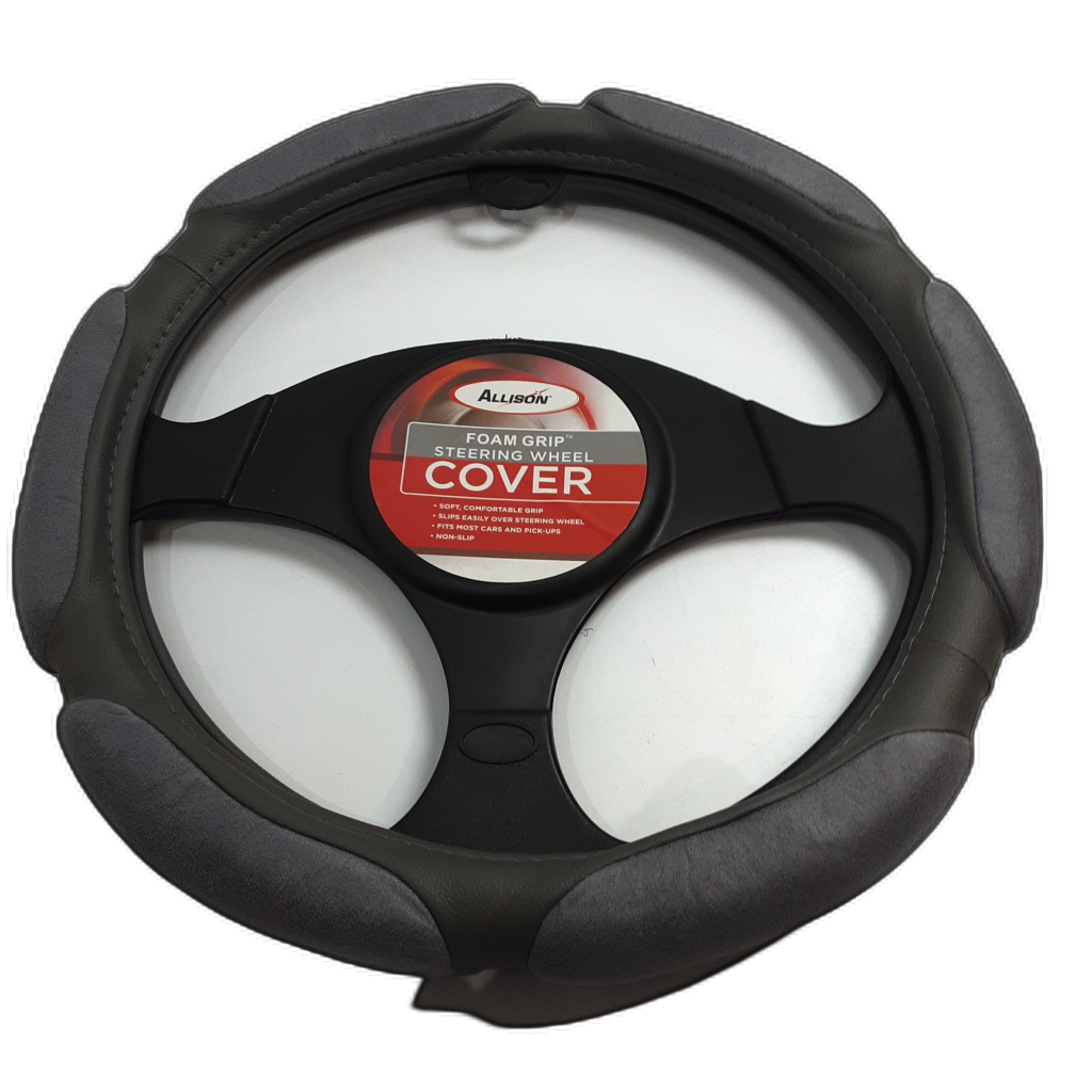Allison Grey Foam Grip Steering Wheel Cover