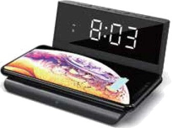 Wireless Charging Alarm Clock with Phone Charger Station