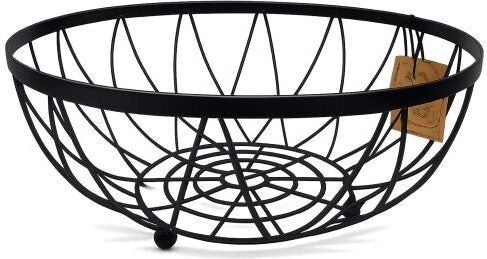 Market Finds 12-Inch Matte Black Metal Wire Fruit Bowl