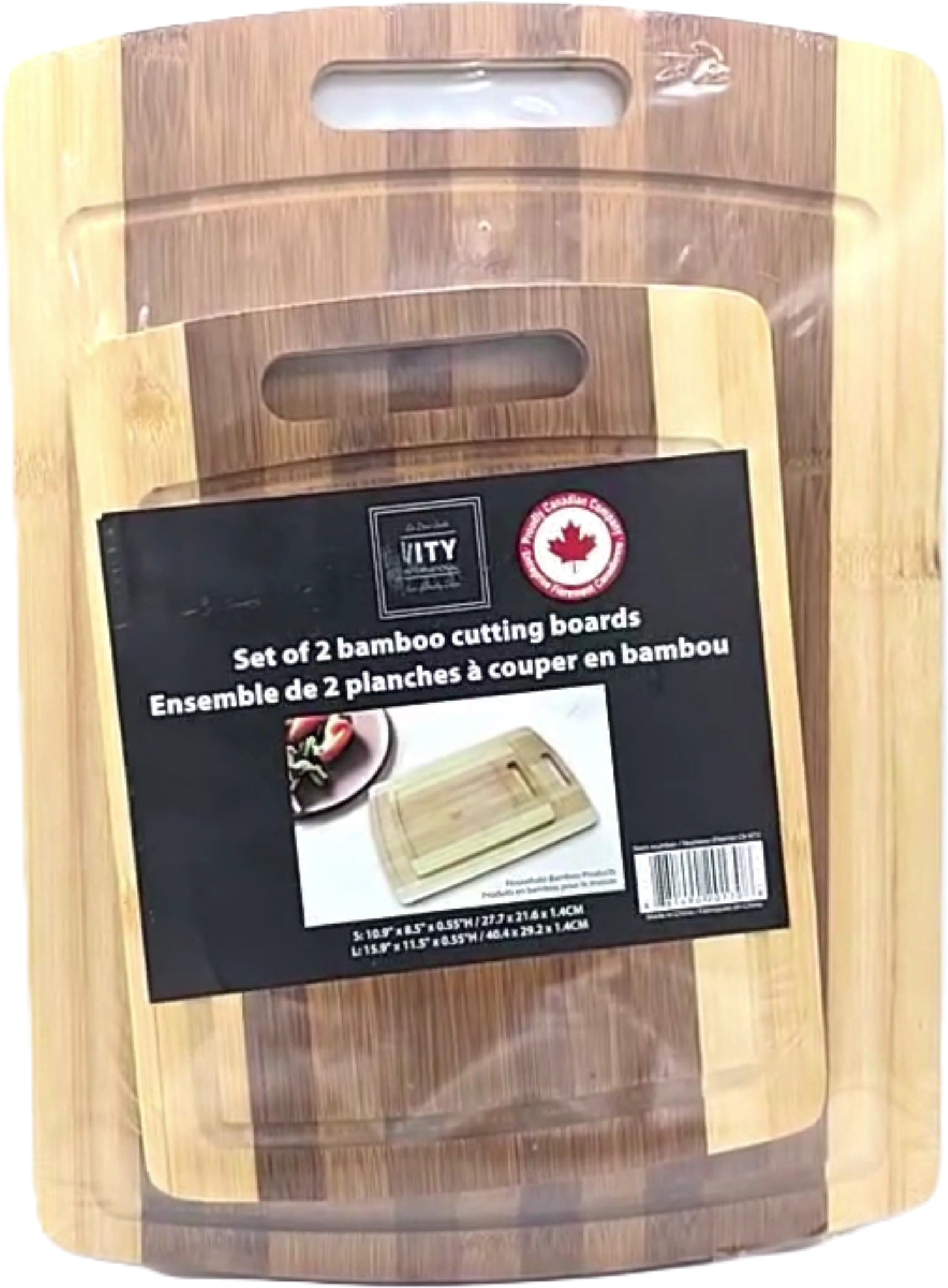 ITY Bamboo Cutting Board Set 2 Piece