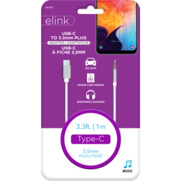USB C to AUX Cable 3Ft - Elink