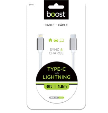 Elink 6Ft USB-C to Lightning Cable White