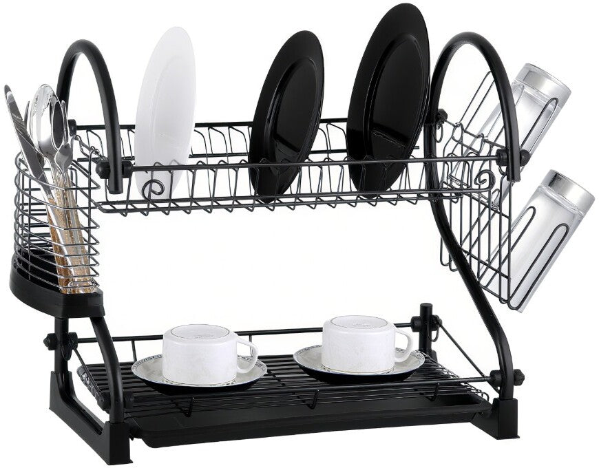 ITY 2 Tier Dish Drying Rack Black