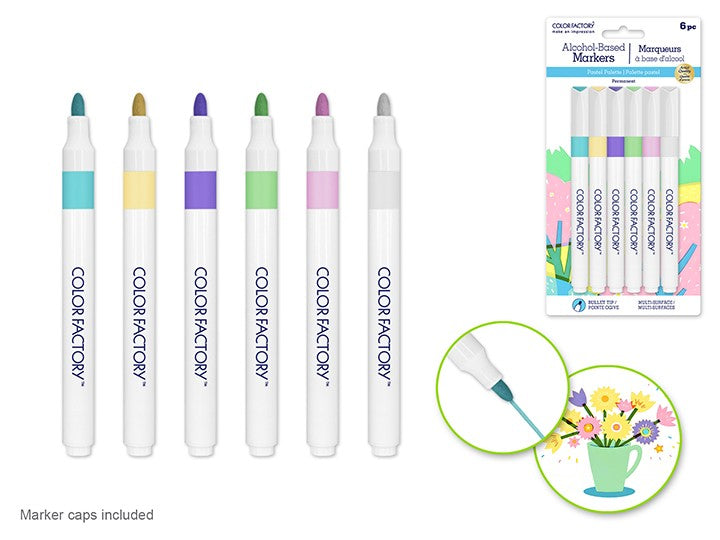 Color Factory Pastels Alcohol Markers 6pk Bullet Tip