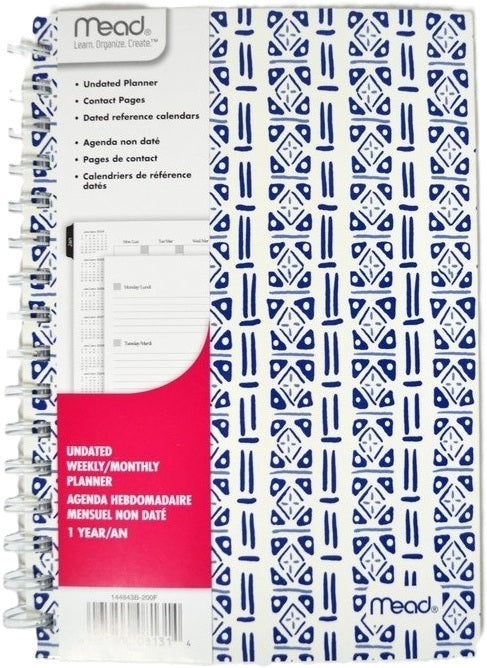 Mead Undated Planner 6x8.5 Inch 1 Year
