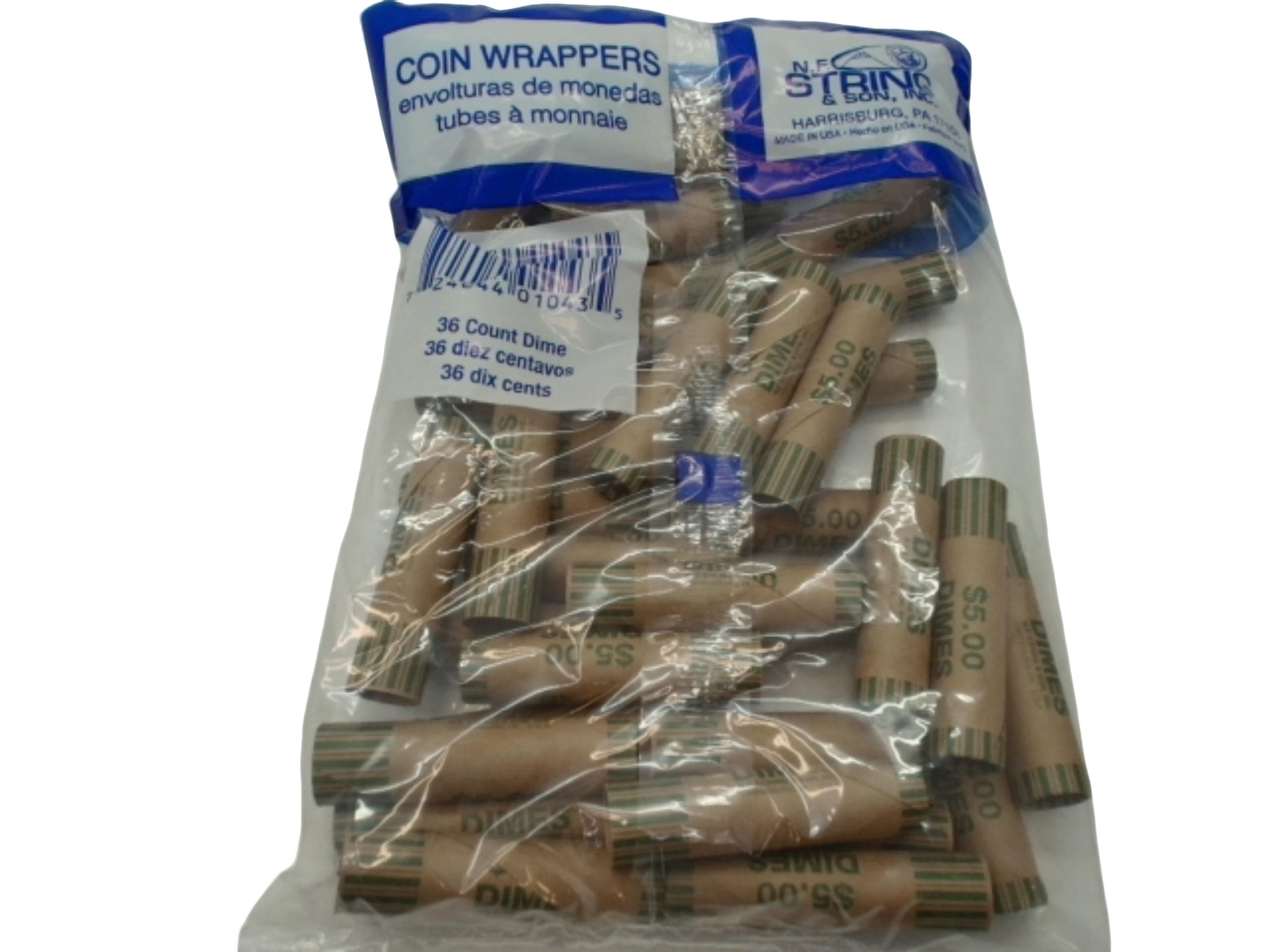 $0.10 COIN ROLLERS 36/PK N.F.S PAPER