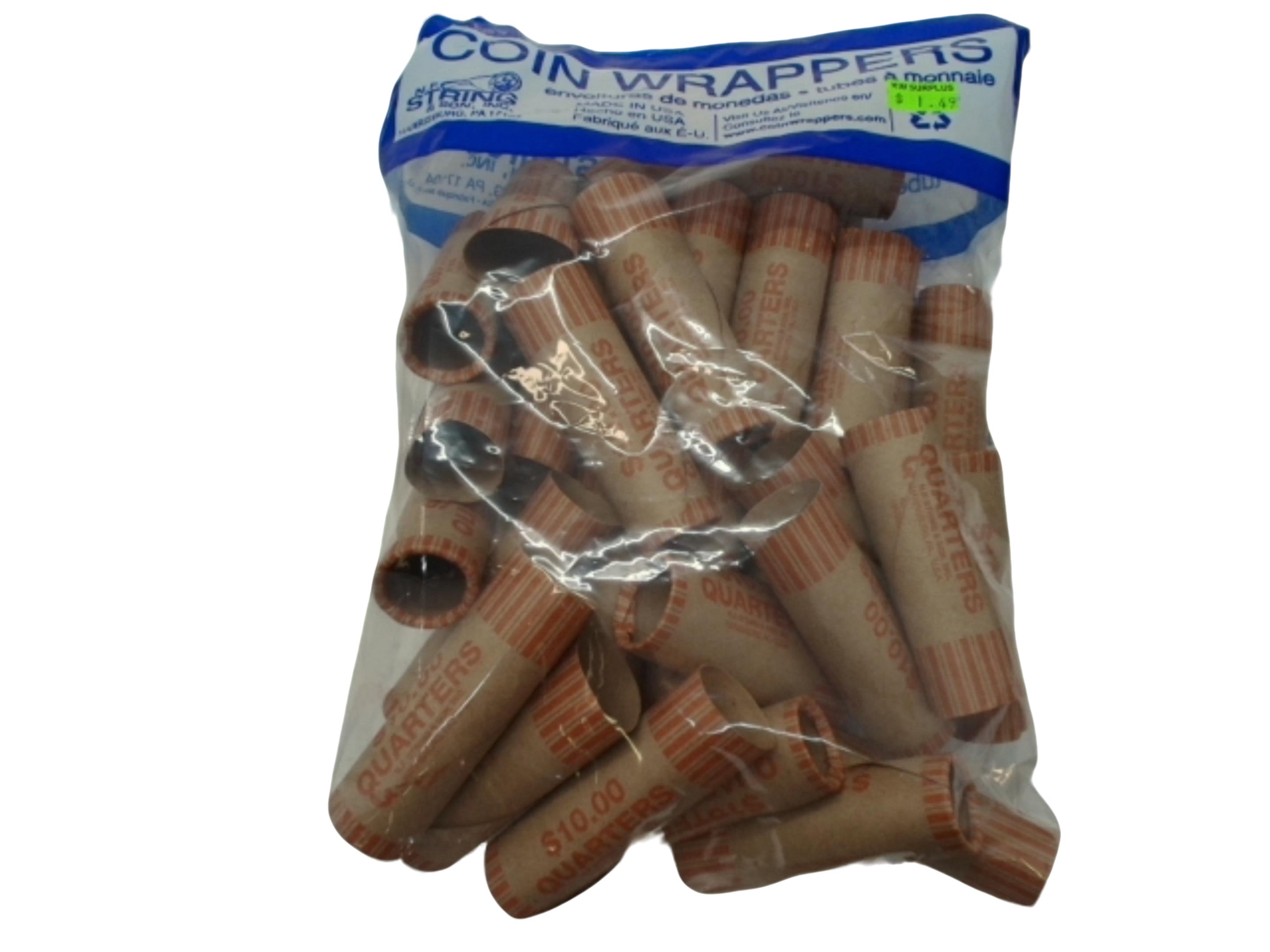 $0.25 COIN ROLLERS 36/PK N.F.S PAPER