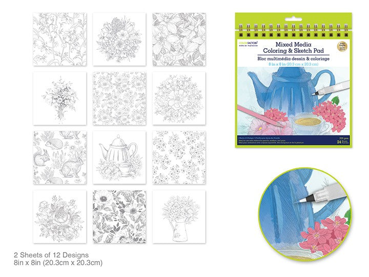 Color Factory Breakfast Nook Mixed Media Pad 8x8 24 Sheets