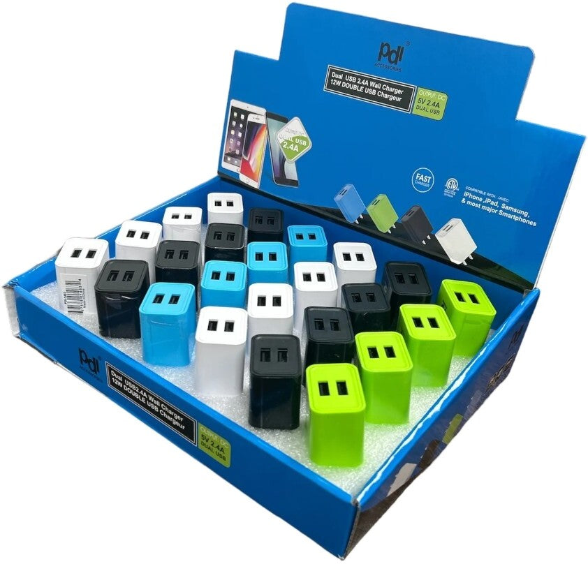 Dual USB Wall Charger 2.4A Fast Charging