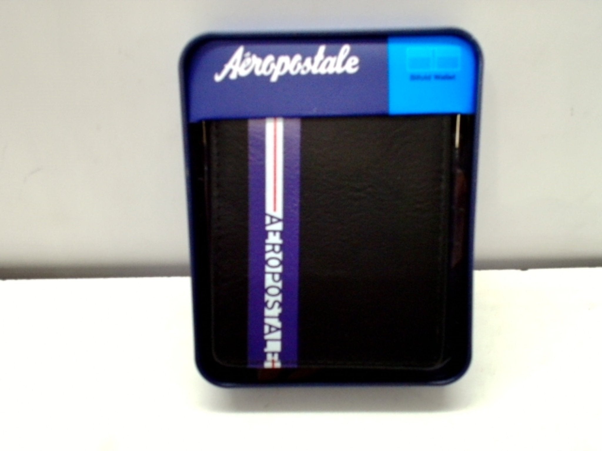 Aeropostale Men's Black Bifold Wallet with Stripe - Brantford Surplus