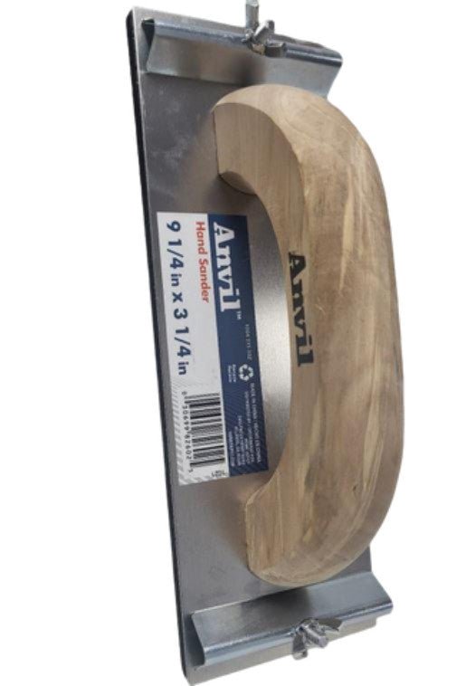 Anvil Hand Sander 9 - 1/4" x 3 - 1/4" Durable Sanding Tool - Brantford Surplus