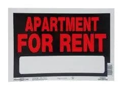 APARTMENT.FOR RENT SIGN 8X12" MADE IN USA - Brantford Surplus