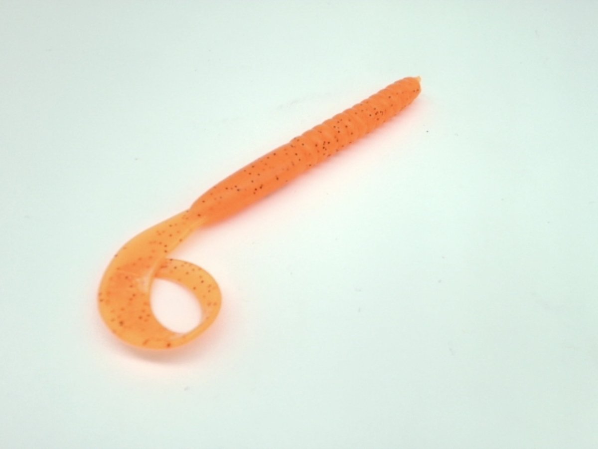 Apex Tackle 7" Orange Black Flake Ribbon Tail Worms 10 - Pack - Brantford Surplus