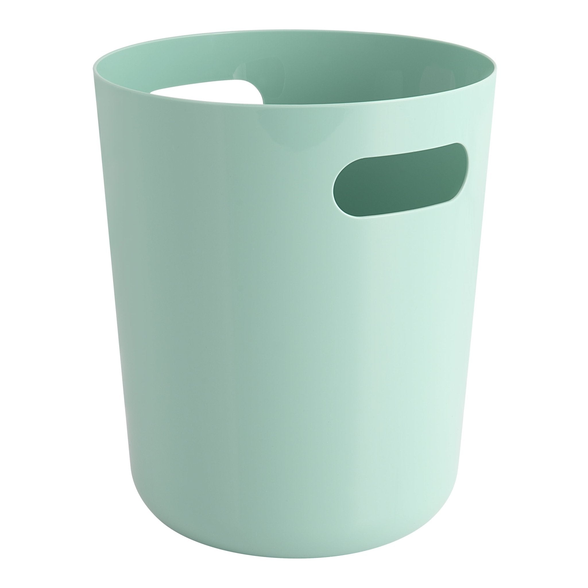 Aqua Plastic Wastebasket Bin - 7.5"x9" Round Mainstays - Brantford Surplus