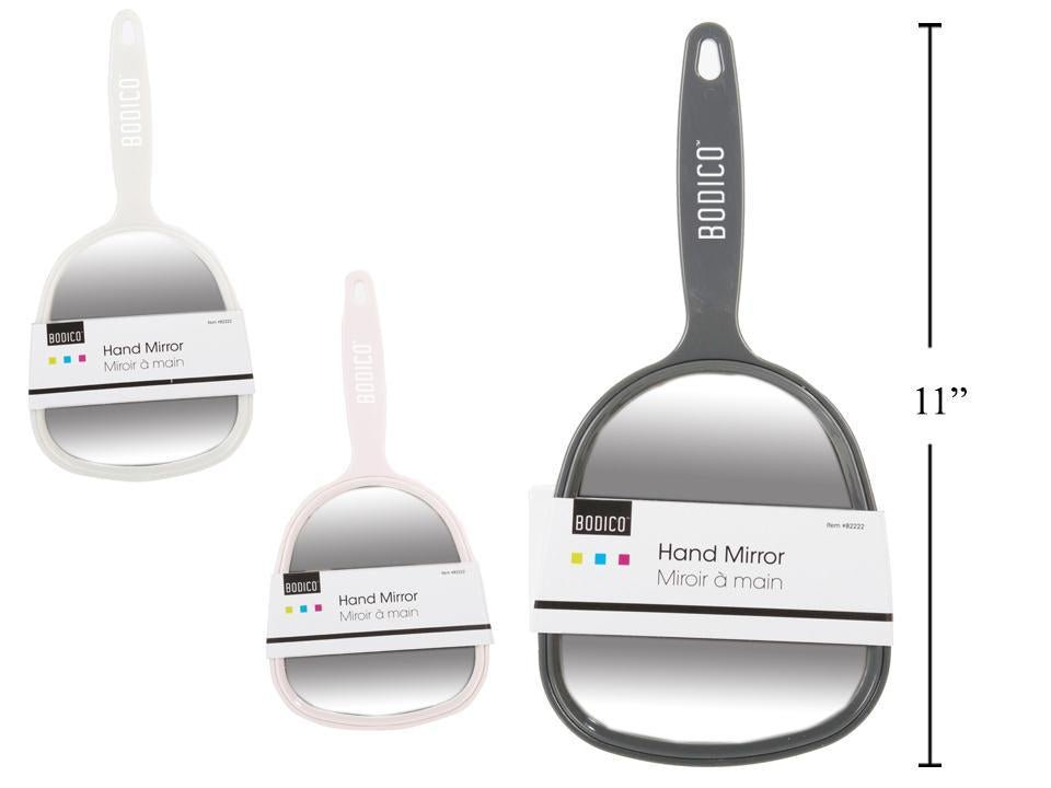 Assorted Colors Compact Hand Mirror - Pink, Grey, White - Brantford Surplus