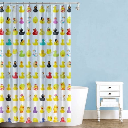 Peva Shower Curtain 70" X 72" Duckies Multi Splash